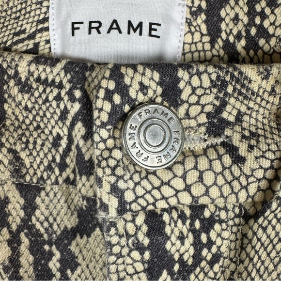 NWT Frame Denim Le Crop Mini Boot Denim Jean in The Serpent Snake Print Size 26 - Picture 7 of 11
